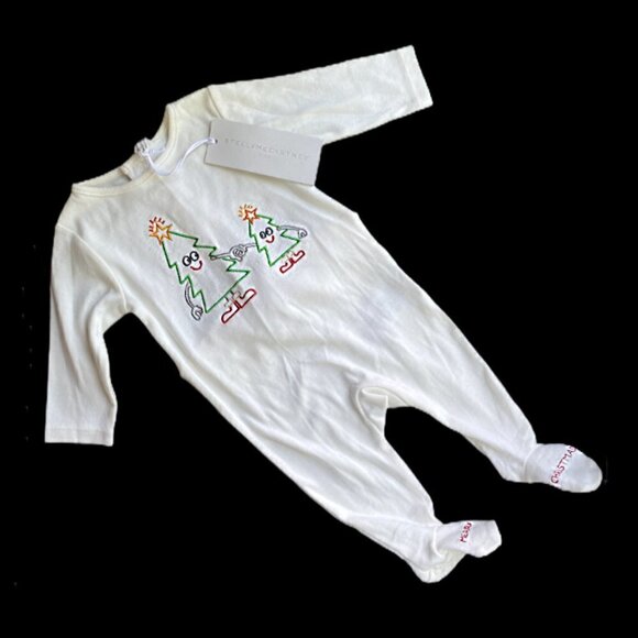 STELLA MCCARTNEY Muffin Xmas Footed Baby Body 1-3m